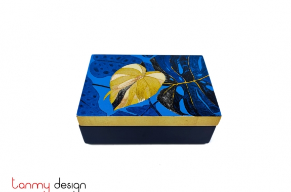 Rectangle lacquer box with hibiscus pattern12*17*6 cm